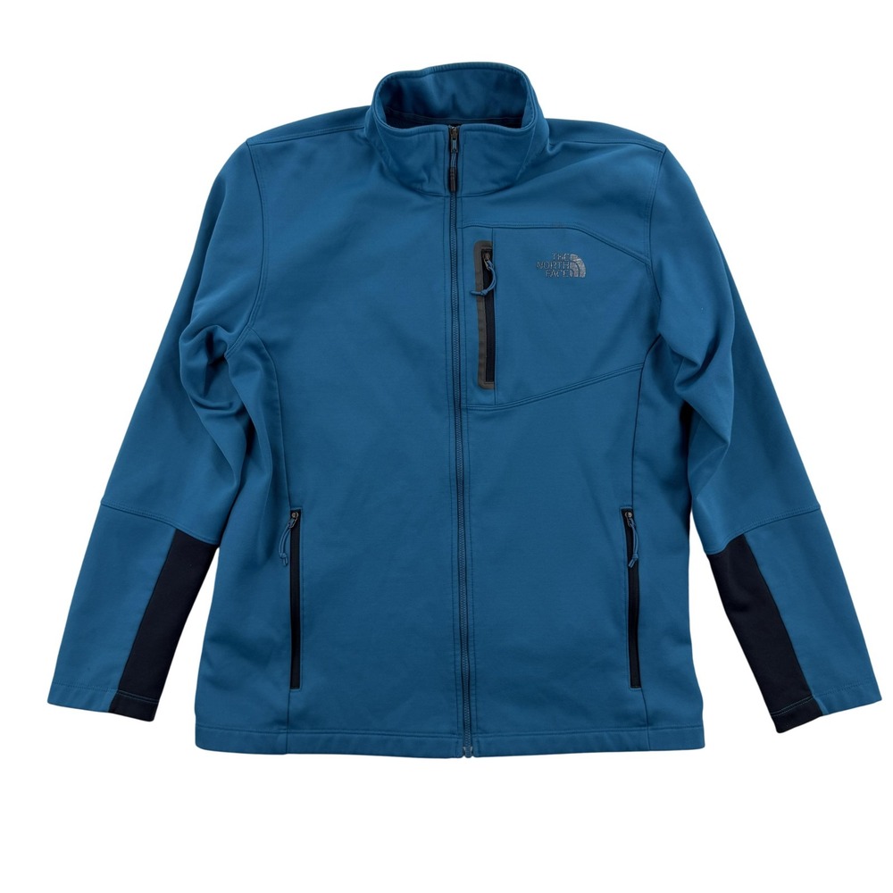 The North Face Canyonlands Jacket Mens Large Blue Softshell Fleece Lined Outdoor